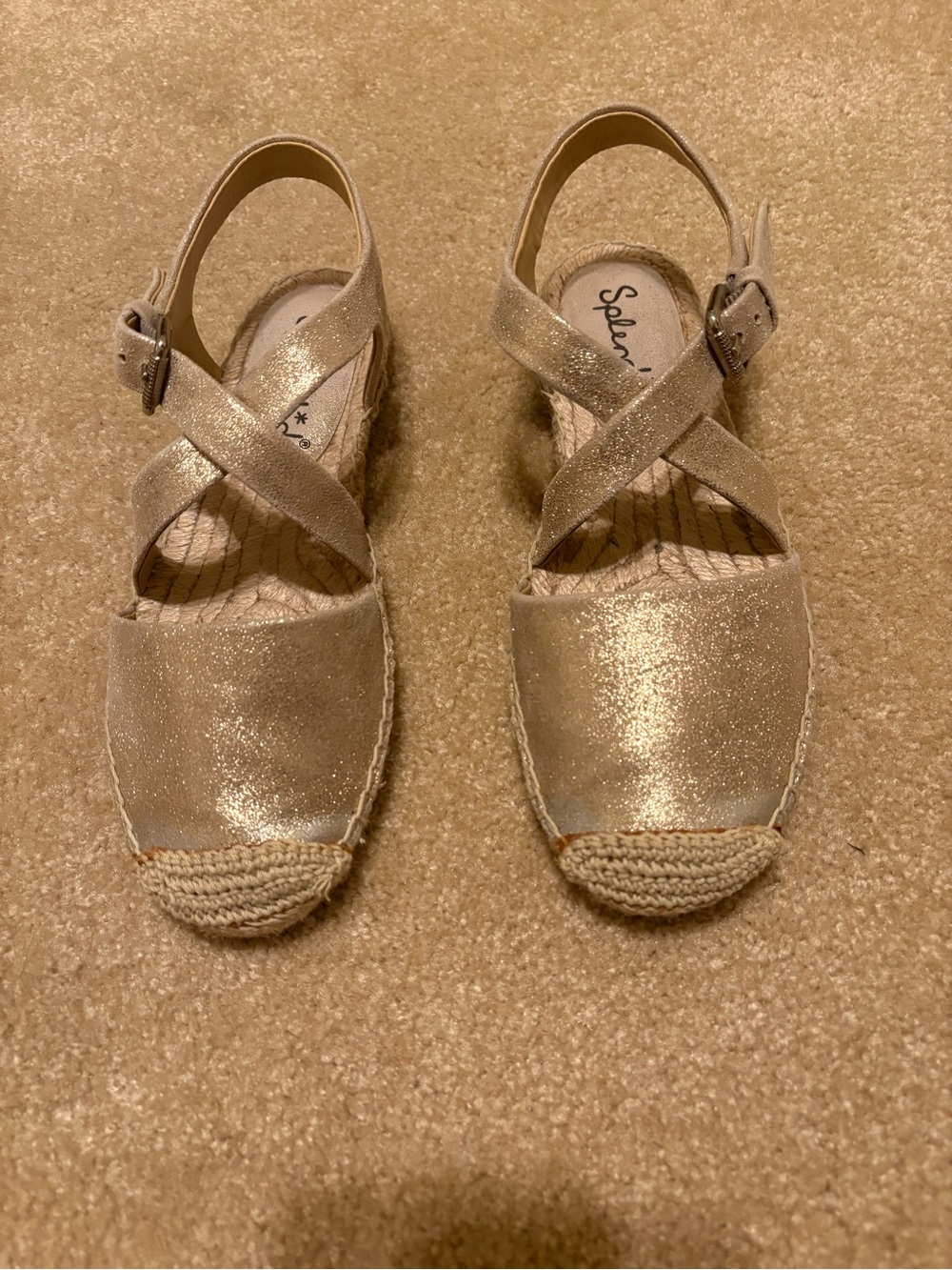 Splendid Kids Metallic Gold Crisscross Espadrille Sandals